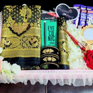 Tangaile katan saree combo. gift package.