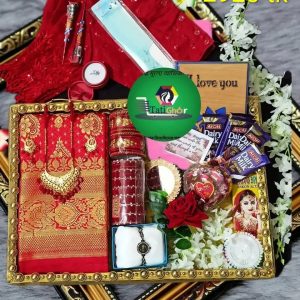 স্পেশাল প্রিমিয়াম লাল বেনারসি শাড়ি কম্বো । SC-53