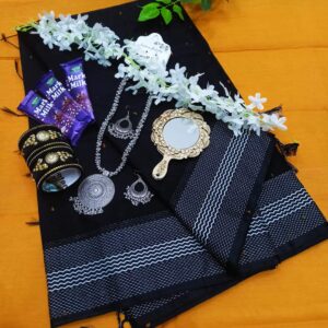 Black katha saree combo package . gift package( হাফসিল্ক পাতলা শাড়ি)
