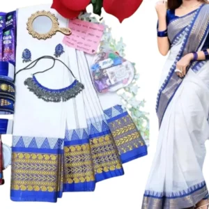 White saree .Tangail cotton saree সাদা শাড়ি কম্বো প্যাকেজ