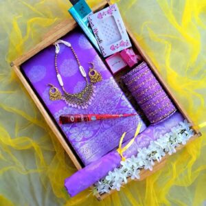 কাতান সফ্ট Levanda/ বেগুনি কালার গিফট কম্বো সেট-💝